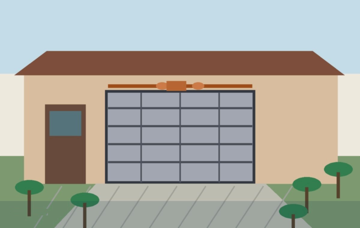 Garage door torsion spring gap check at a Tanglewood Texas home